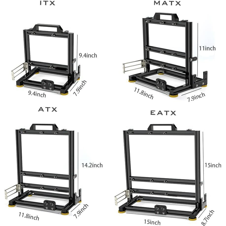 Pc Creative Assembly Frame Test Bench Open Air Frame Case  Diy Computer Motherboard Case Rack  Itx Atx Matx/Eatx Open Aluminum Frame Chassis (Atx)