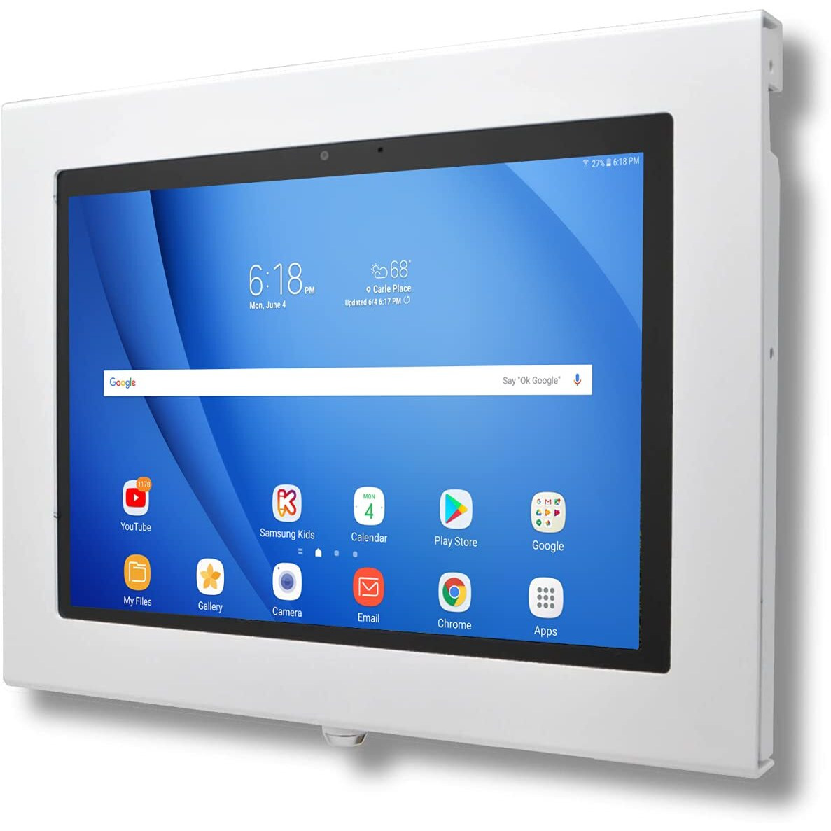 Tabcare Locking Anti-Theft Metal Case For Samsung Galaxy Tab S9 Ultra  S8 Ultra 14.6"" Tablet For Kiosk  Pos  Store  Show Display  Time Clock (Tab S8/S9 Ultra  White)