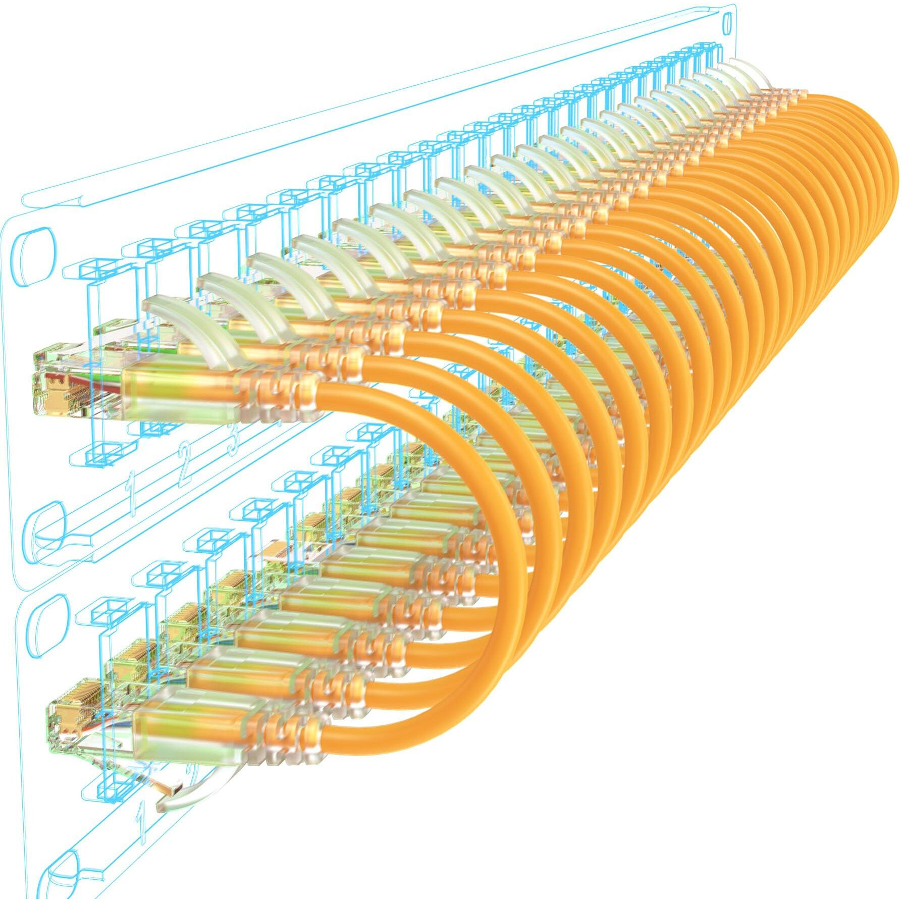 Sokqovt Cat6A Patch Cables Slim 1Ft (24 Pack)  Flexible Cat6 Ethernet Patch Cable 10G 550Mhz  28Awg Pure Copper Cat6 Patch Cable For Network Cabinet  Cat 6 Patch Cable Orange