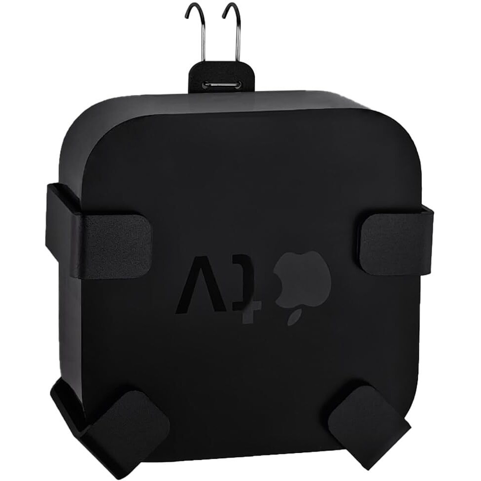Ifcase Wall/Under Desk/Back Of Tv Mount Compatible With All Apple Tv Generations (Including All 4K Models) (Black)
