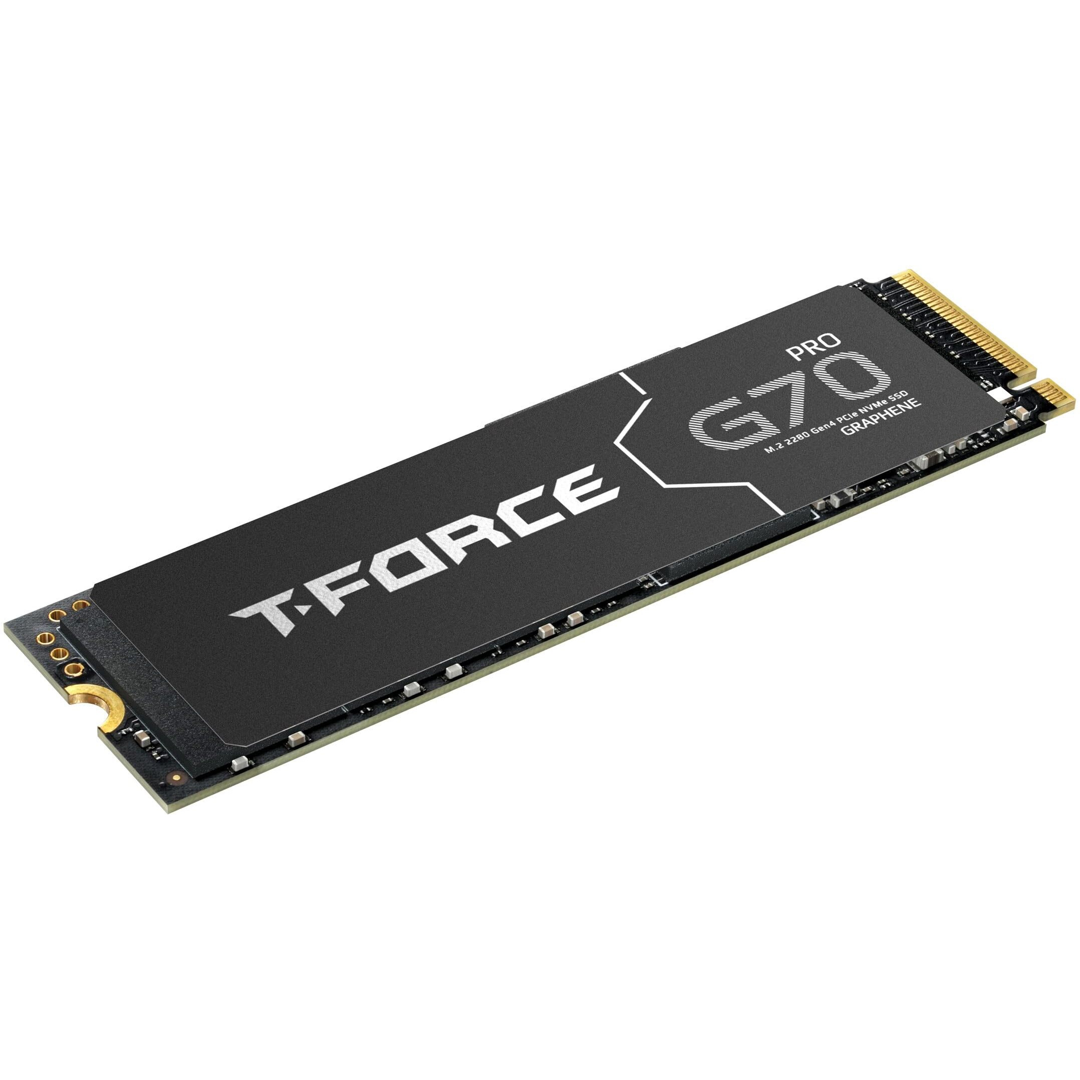 Teamgroup T-Force G70 Pro Graphene Heatsink 2Tb Dram Slc Cache 3D Tlc Nand Nvme Innogrit Pcie Gen4X4 M.2 2280 Gaming Internal Ssd Works With Ps5 Read/Write 7400/6800 Mb/S Tm8Ffh002T0C129