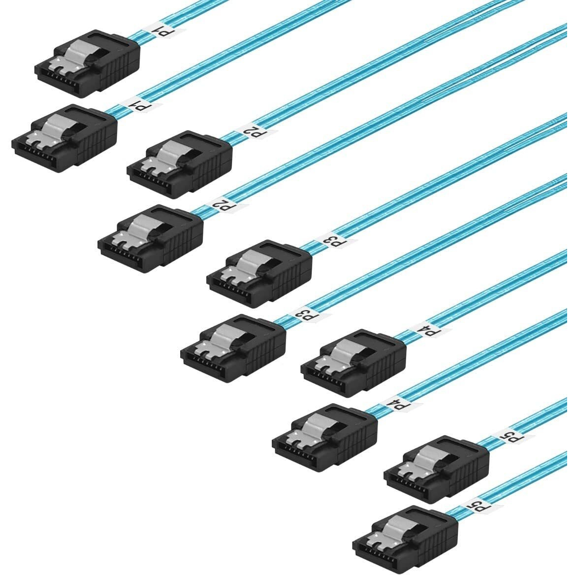 Adcaudx 5Pack Sata Iii Cable8 Inch Short-Sata Cable Thin-Sata Cables 0.2M Straight Sata To Sata 6Gb Cable Flexible-Sata Data Cable For Hard Drive Sdd  Hdd (0.6Ft)