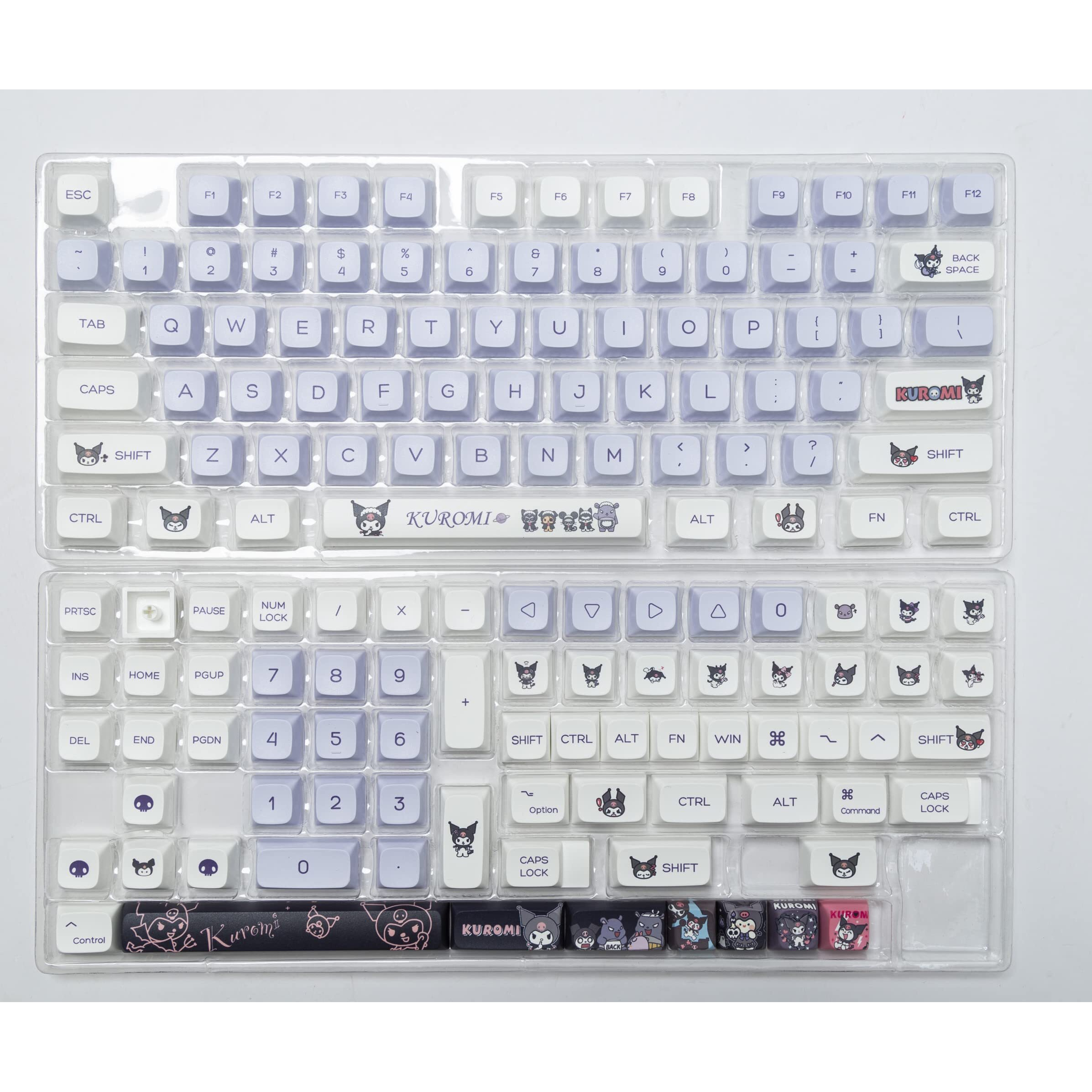 Ilycheegami Pbt Dye Sub Keycap Cute Cartoon Xda Keycaps Purple Keycaps Set Girl Custom Keyboard For Gateron Kailh Cherry Mx Switches Ansi Layout Mechanical Custom Keycaps (Kuro)