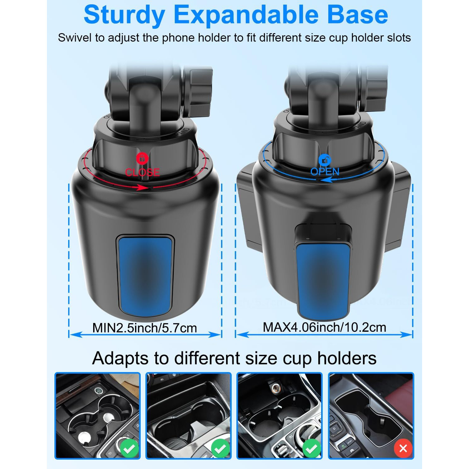 Kolasels Cup Holder Tablet Mount For Car  360 Adjustable Ipad Cup Holder Mount  Cup Holder Tablet Holder For Truck  Compatible With Ipad Pro Air Mini  Galaxy Tabs  4.7-12.9"" Tablet & Phone