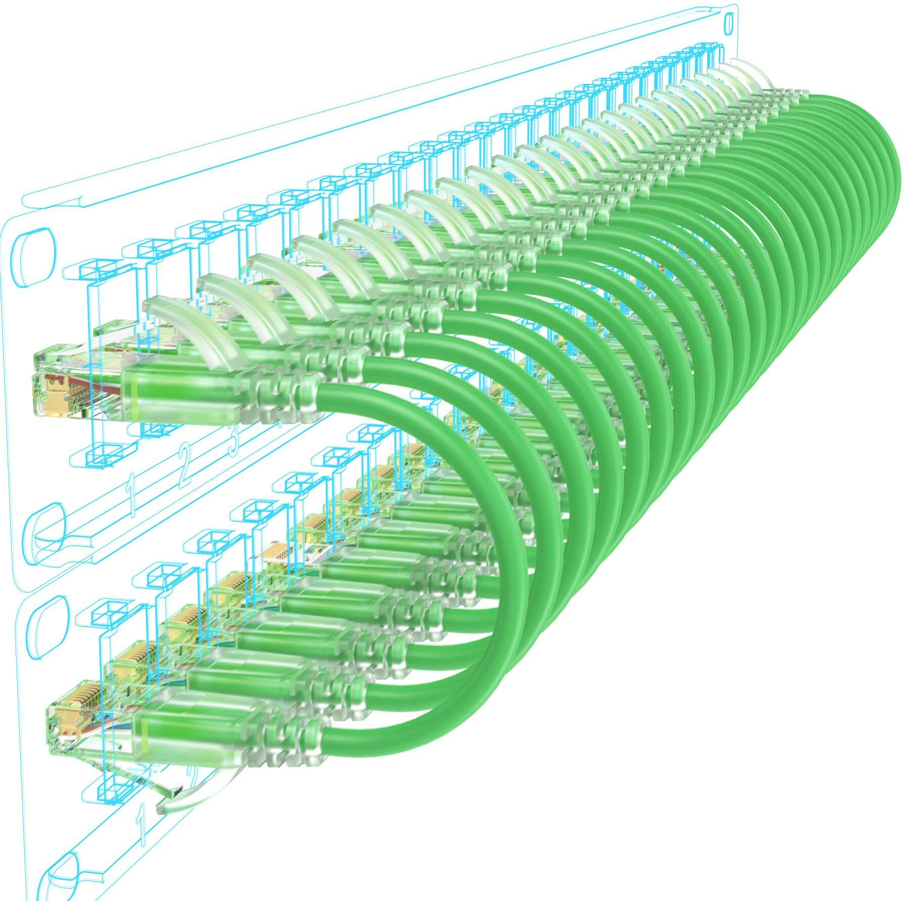 Sokqovt Cat6A Patch Cables Slim 1Ft (24 Pack)  Flexible Cat6 Ethernet Patch Cable 10G 550Mhz  28Awg Pure Copper Cat6 Patch Cable For Network Cabinet  Cat 6 Patch Cable Green
