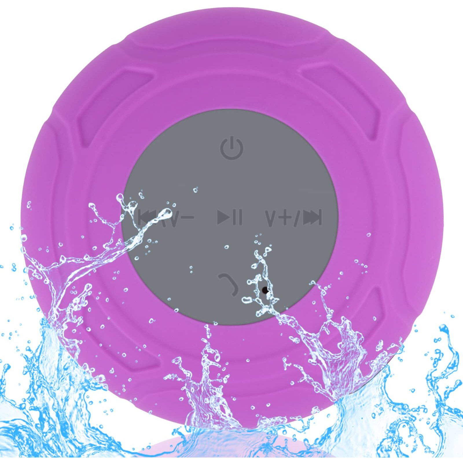 Lukader Waterproof Bluetooth Shower Speaker Portable Wireless Water-Resistant Speaker Suction Cup Built-In Mic Gifts For Kids Speakerphone Bathroom Kitchen - Purple