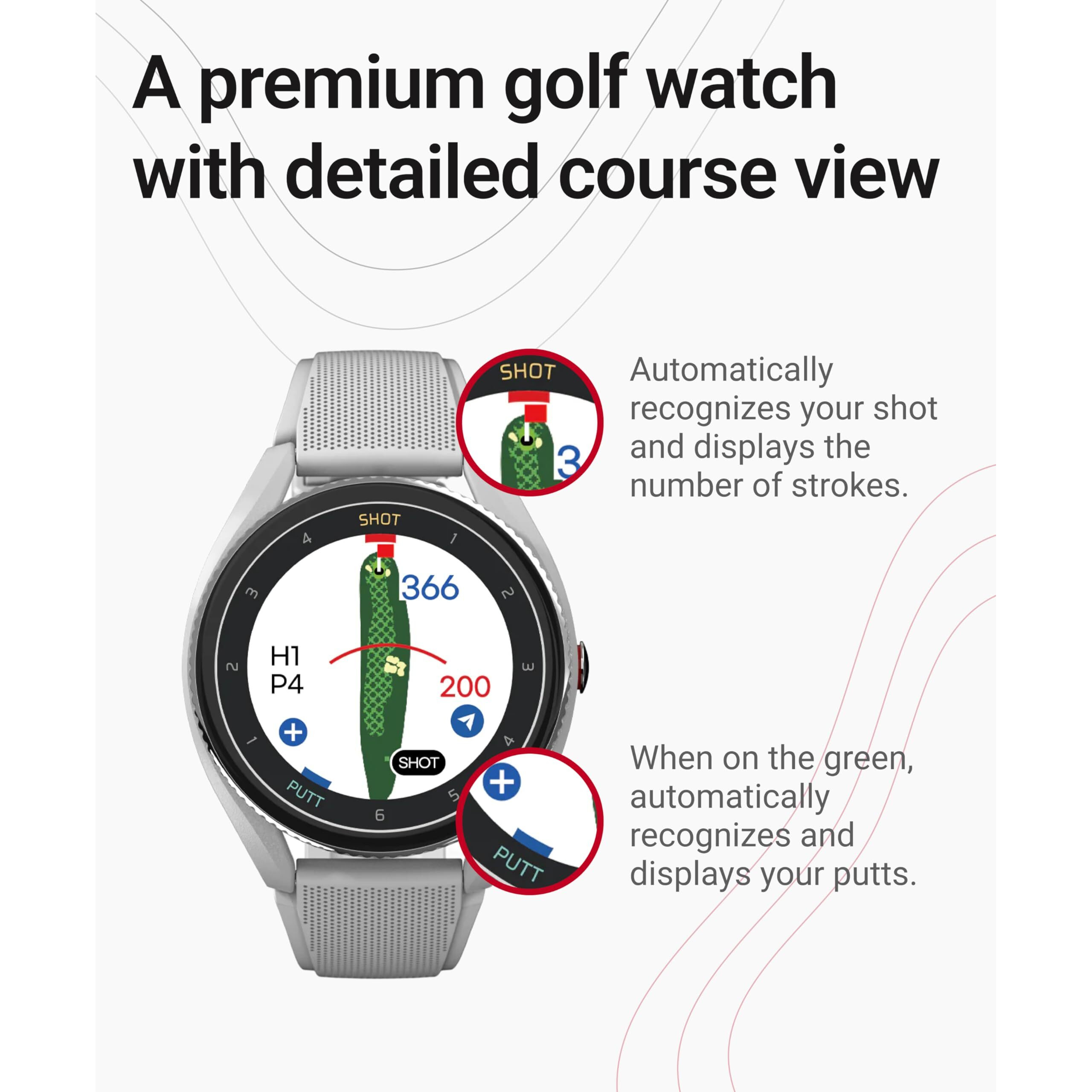 Voice Caddie T9 Smart Golf Watch With Gps | Golf Swing Analyzer With Slope Calculation & Course Preview | Ideal Golf Gift For Men & Women (Gray)