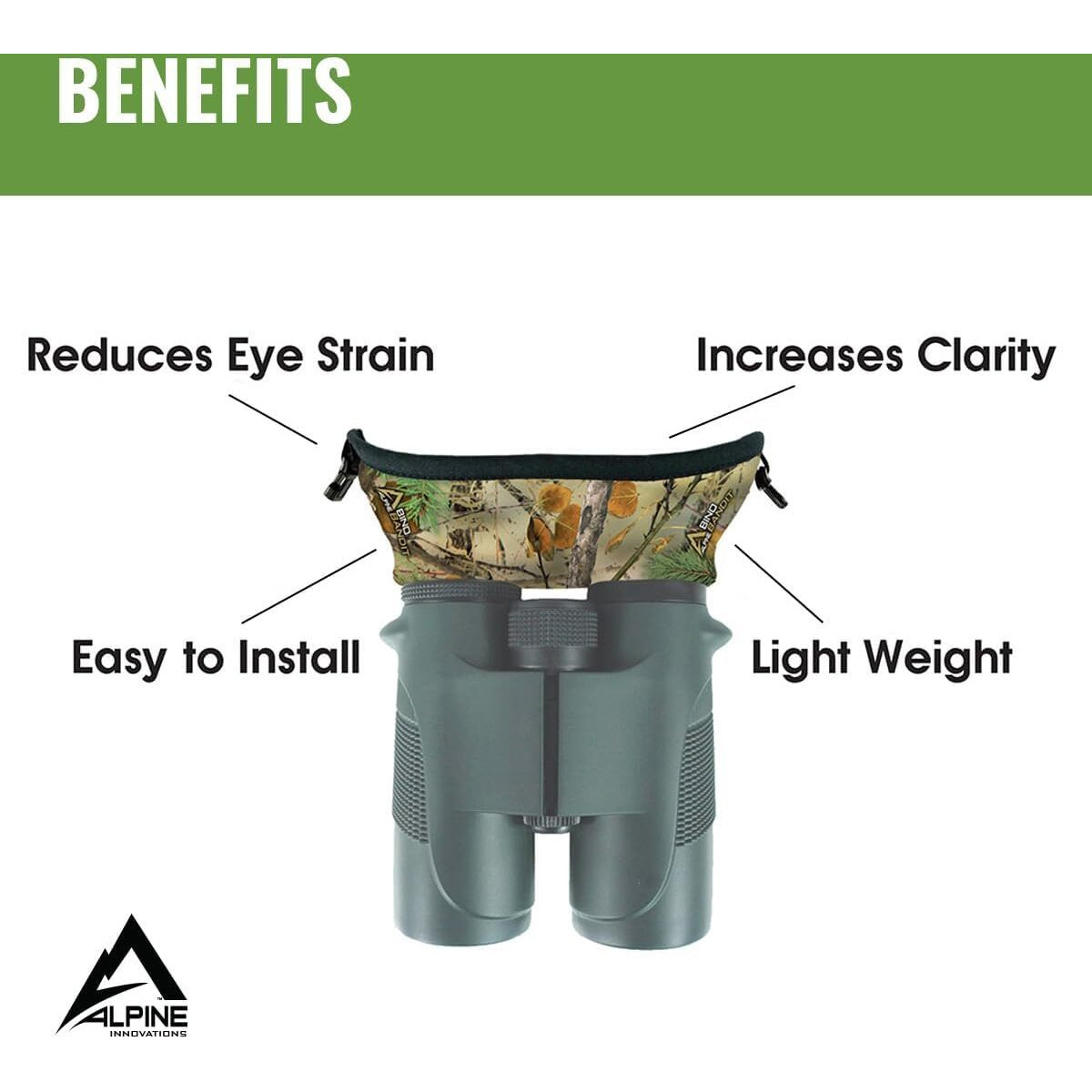 Slicker Bino Bandit - Blocks Glare  Improves Visual Acuity And Reduces Eye Fatigue. Fits All Binoculars  Blaze Orange