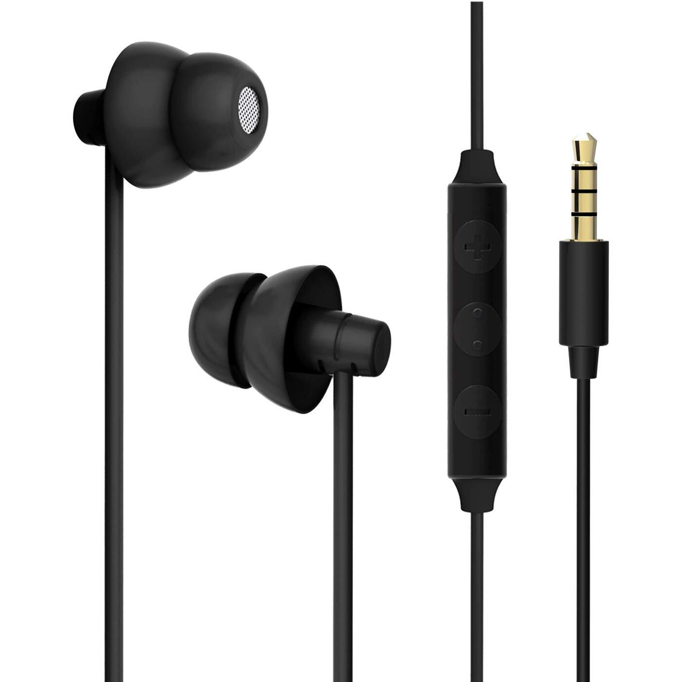 Sleep Headphones  Maxrock Ultra Soft Comfortable In-Ear Earphones W Mic And Volume Control Sound Blocking Earplugs Earbuds For Sleeping  Snoring  Bedtime  Relaxation  Air Travel  Insomnia & Meditation