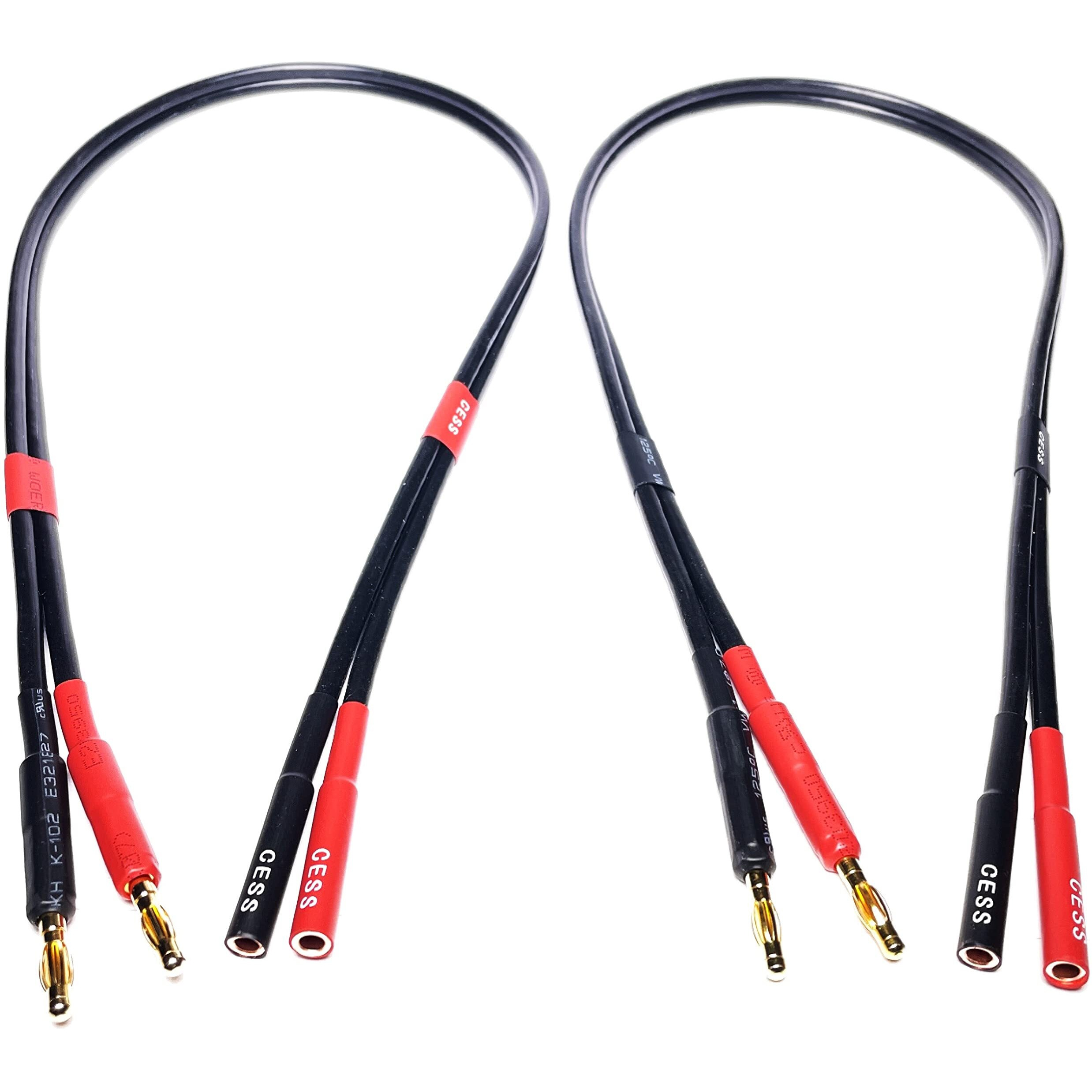 Cess-029-1F Male Banana Plug To Female Banana Jack Speaker Extension Cable  Silicone Cable  2 Pack (1 Foot)