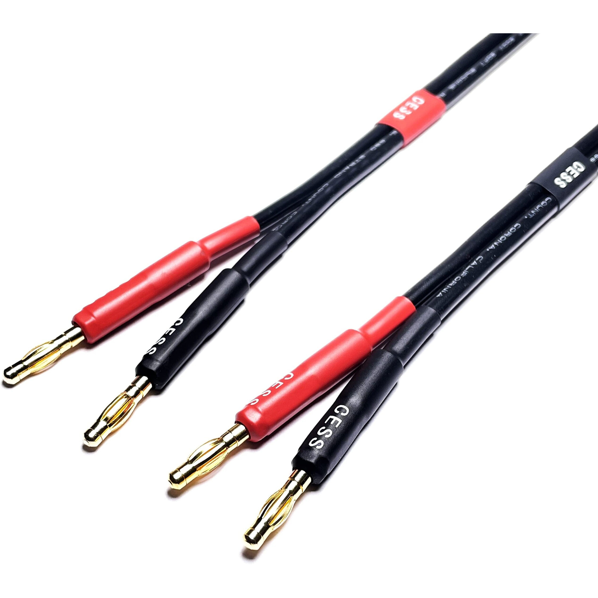 Cess-029-1F Male Banana Plug To Female Banana Jack Speaker Extension Cable  Silicone Cable  2 Pack (1 Foot)