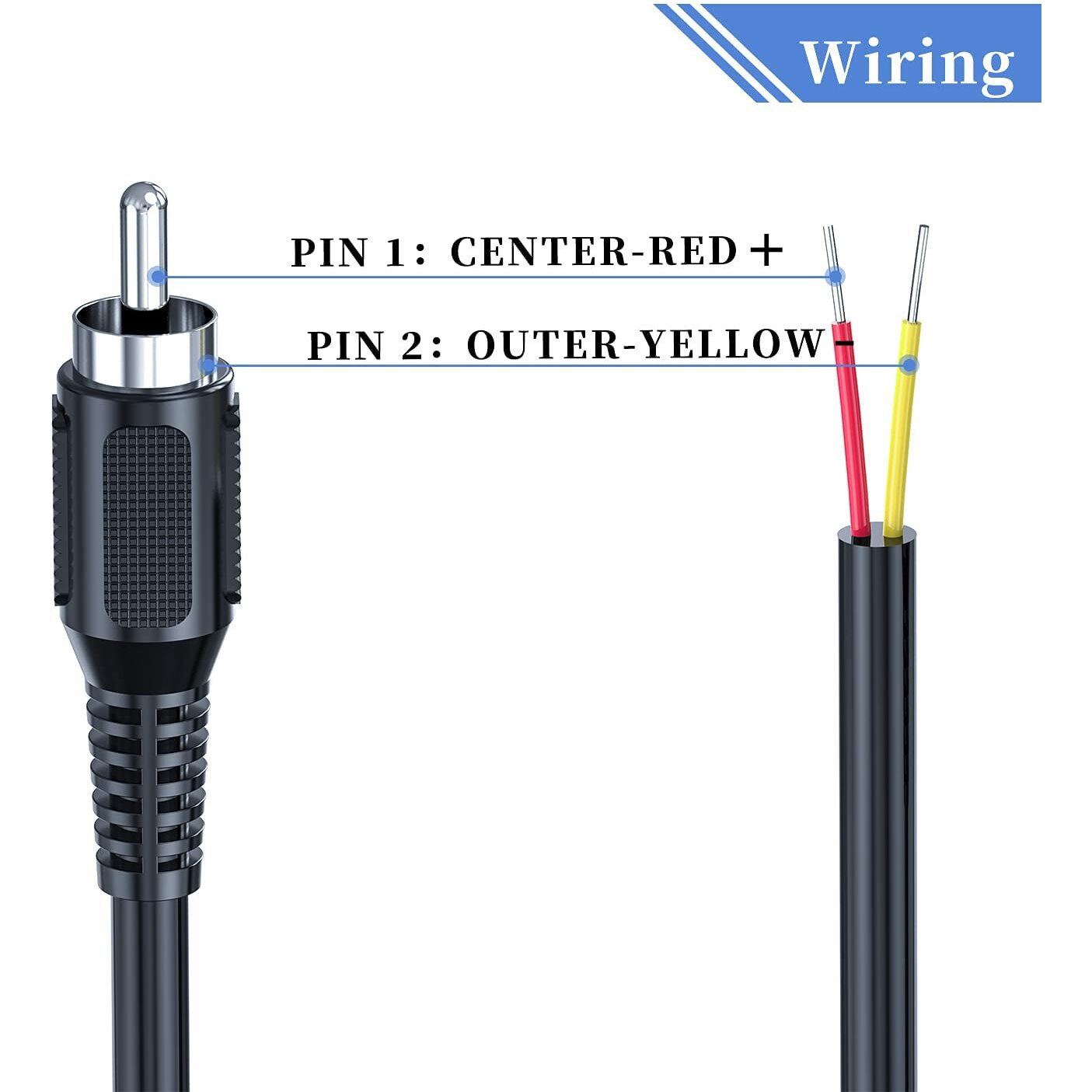 Rca To Speaker Wire  18Awg 2 Pack 6Ft Rca Male Plug Adapter To Bare Cable Open End  Uiinosoo Audio Cable  Red And Black