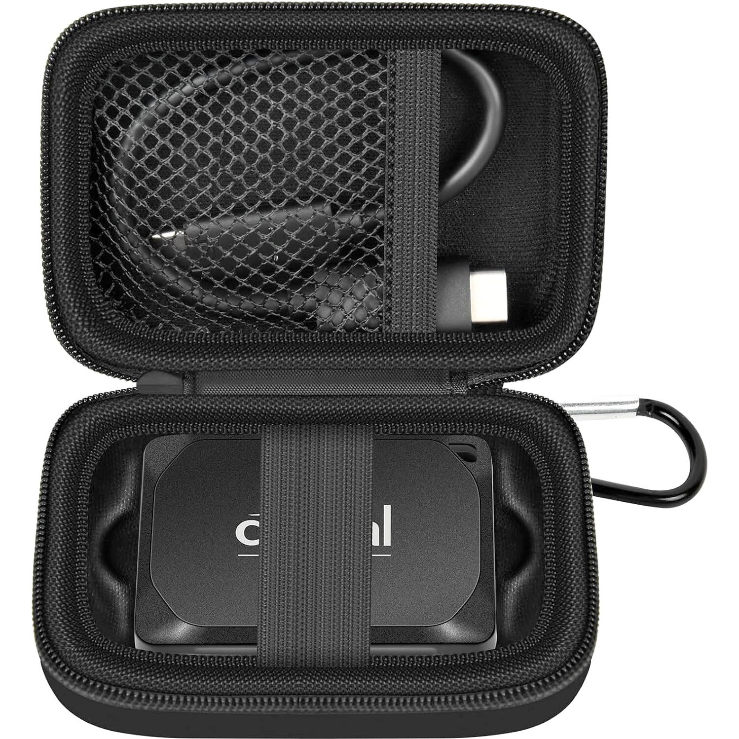 Carrying Case Compatible With Crucial X10/ X9 Pro 4Tb/ 2Tb/ 1Tb Portable Ssd  External Solid State Drive Hard Storage Holder Bag Fits For Usb-C Cable (Box Only)