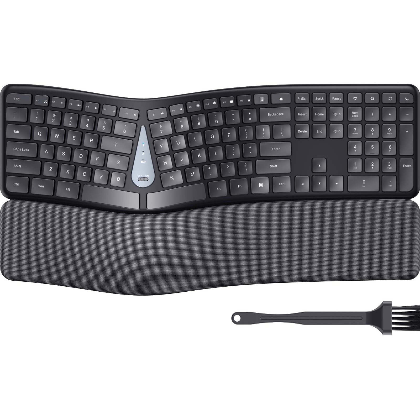Lizrrot Wireless Ergonomic Keyboard  Split Keyboard With Wrist Rest And Cleaning Brush  2.4G Computer Keyboard  Comfortable And Natural For Windows Pc Laptops