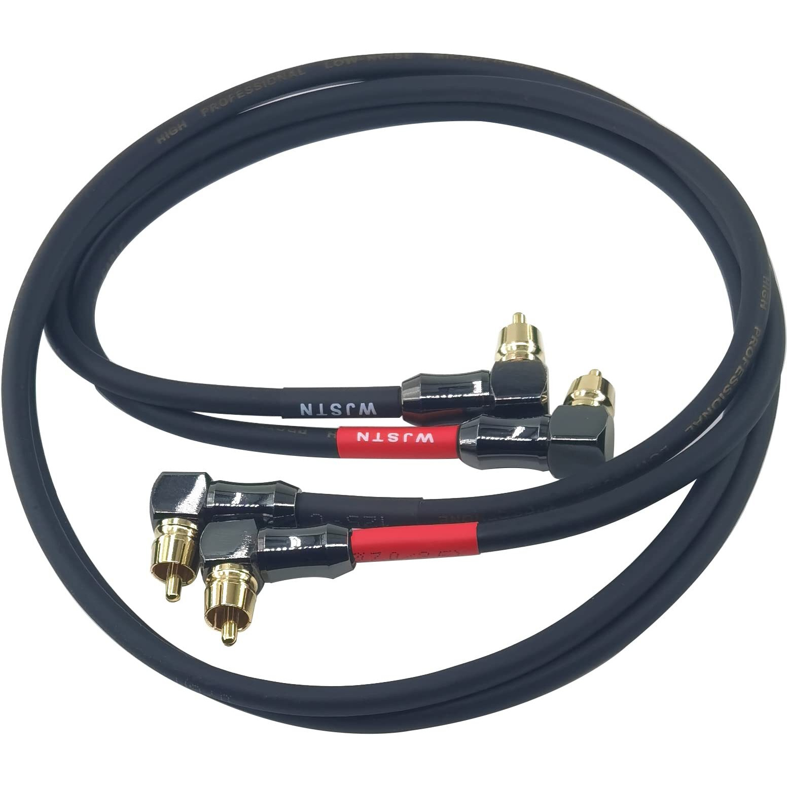 Wjstn-061 Right Angle Rca To Right Angle Rca Cable Male-To-Male Rca Audio Cable 2Pack (3Ft)