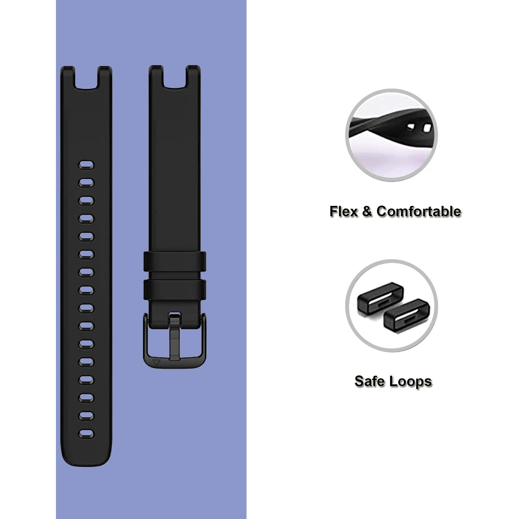 Eanwireless Compatible For Garmin Lily Band  Milanese Stainless Steel +Silicone Sport Strap Replacement Silm Accessory For Women's Smartwatch Rose Gold+Pink