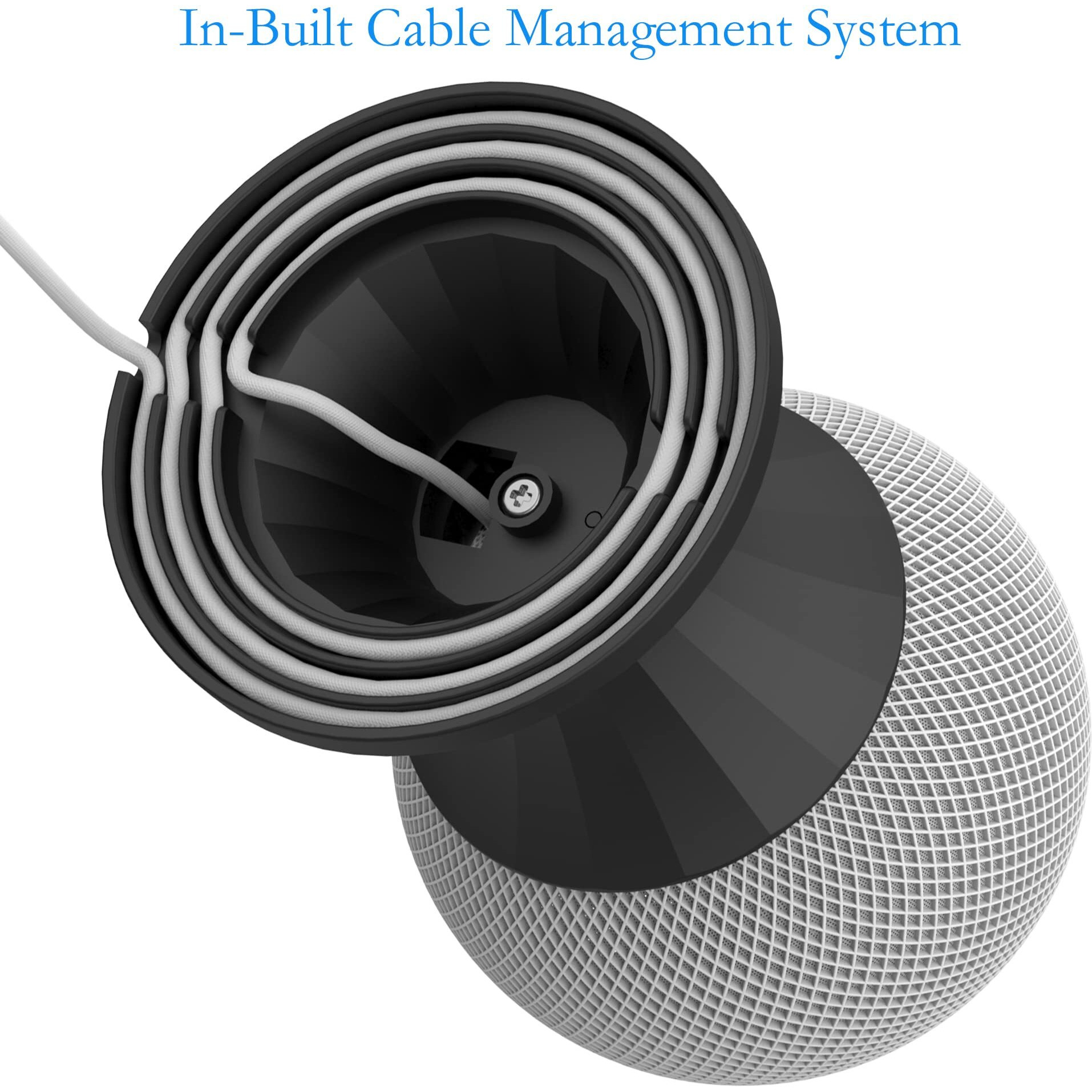 Ouligei Top-Notch Quality Homepod Mini Stand Mount  Homepod Mini Holder With In-Built Cable Management System  No Screws Needed - An Elegant Space Saving Accessory