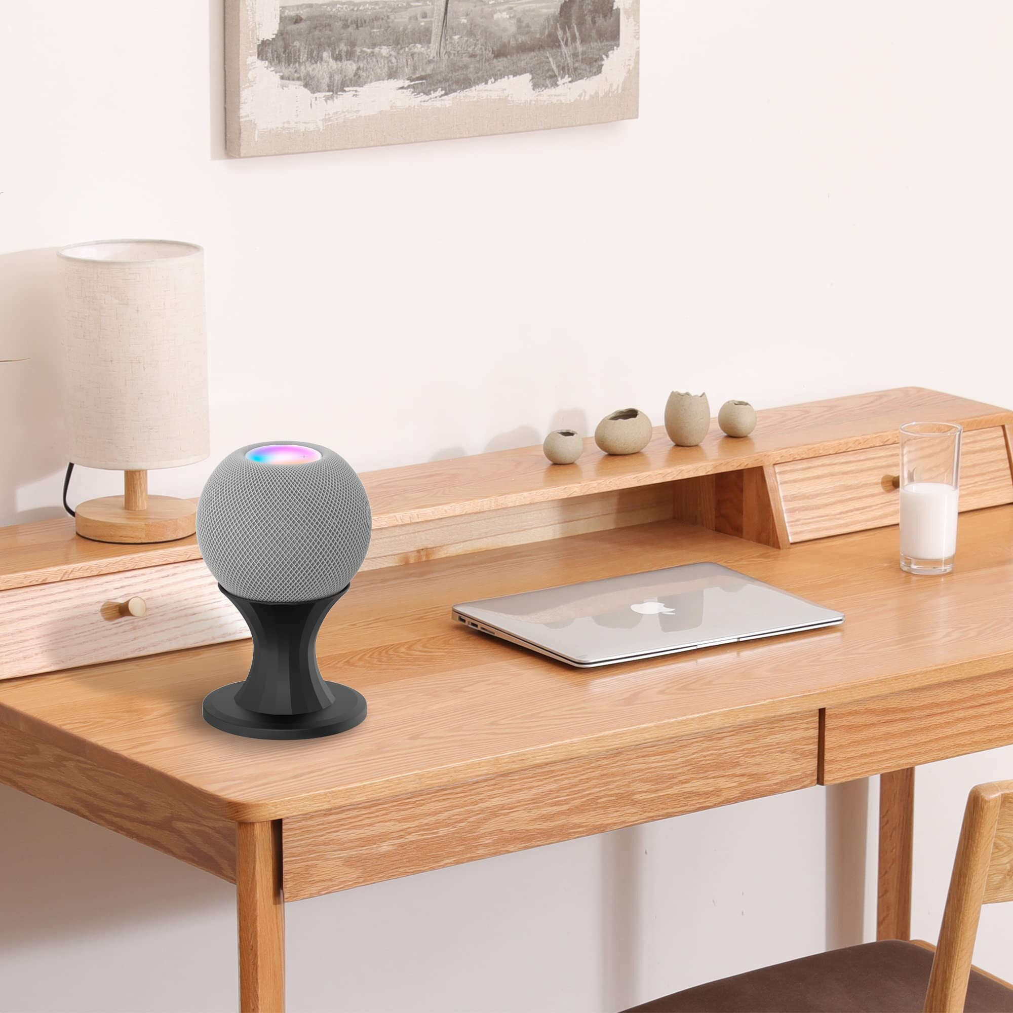 Ouligei Top-Notch Quality Homepod Mini Stand Mount  Homepod Mini Holder With In-Built Cable Management System  No Screws Needed - An Elegant Space Saving Accessory