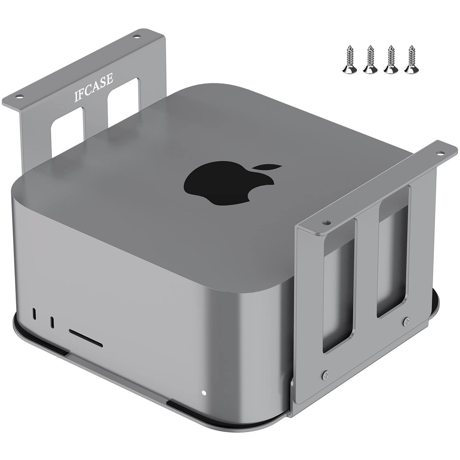 Ifcase Aluminum Under Desk Stand Mount For Mac Studio M2 M1 Max  Ultra With Anti-Scratch Pad (Silver)