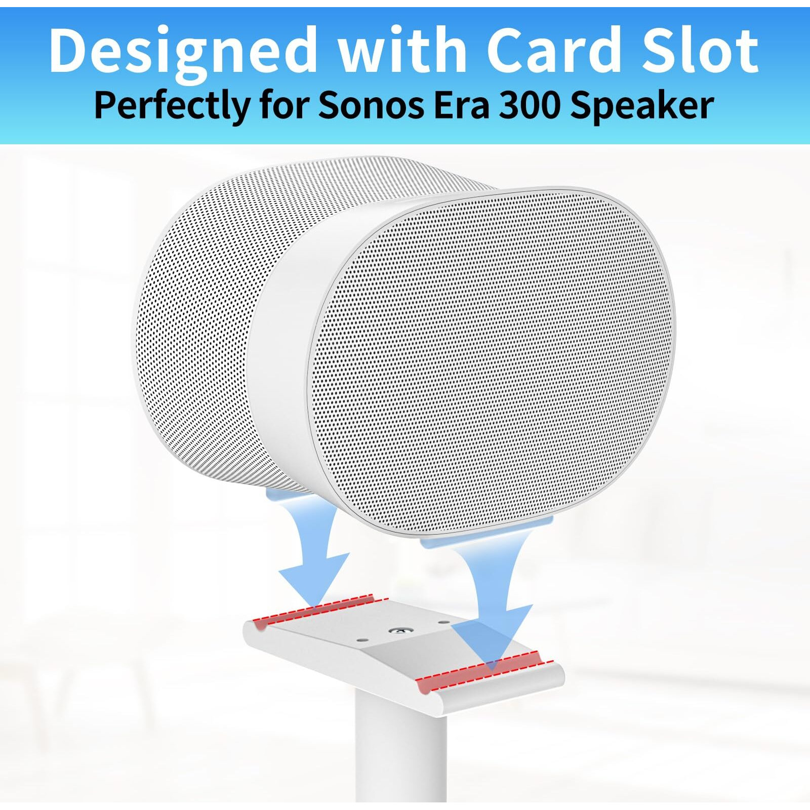 Heavy-Duty Speaker Stand For Sonos Era 300 Stand With Cable Management Floor Speaker Stands For Sonos Era 300 Speaker Stand For Easy And Secure Mounting  White
