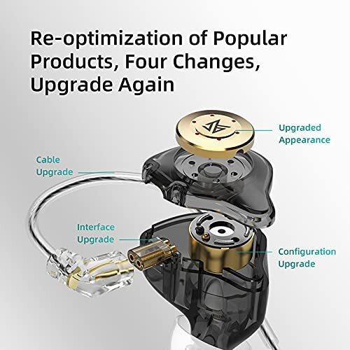 Senleeor Kz Edx Pro Earphones 10Mm Dual Magnetic Circuit Dynamic Driver Hearphones  Senleeor Kz Earphones 1Dd Deep Bass Earbuds With Removable C Pin Cables (No Mic  Black)