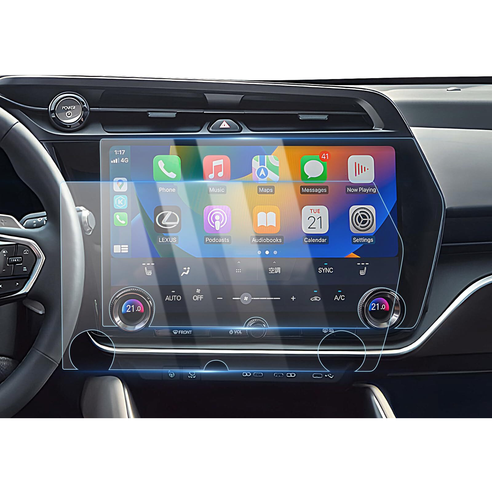 Karltys 2 Pack 14-Inch Screen Protector For Lexus Rz 450E 2023 2024 2025  Touchscreen Tempered Glass Protector Ultra Clear Anti Glare Center Screen Cover For Lexus Rz 450E Accessories