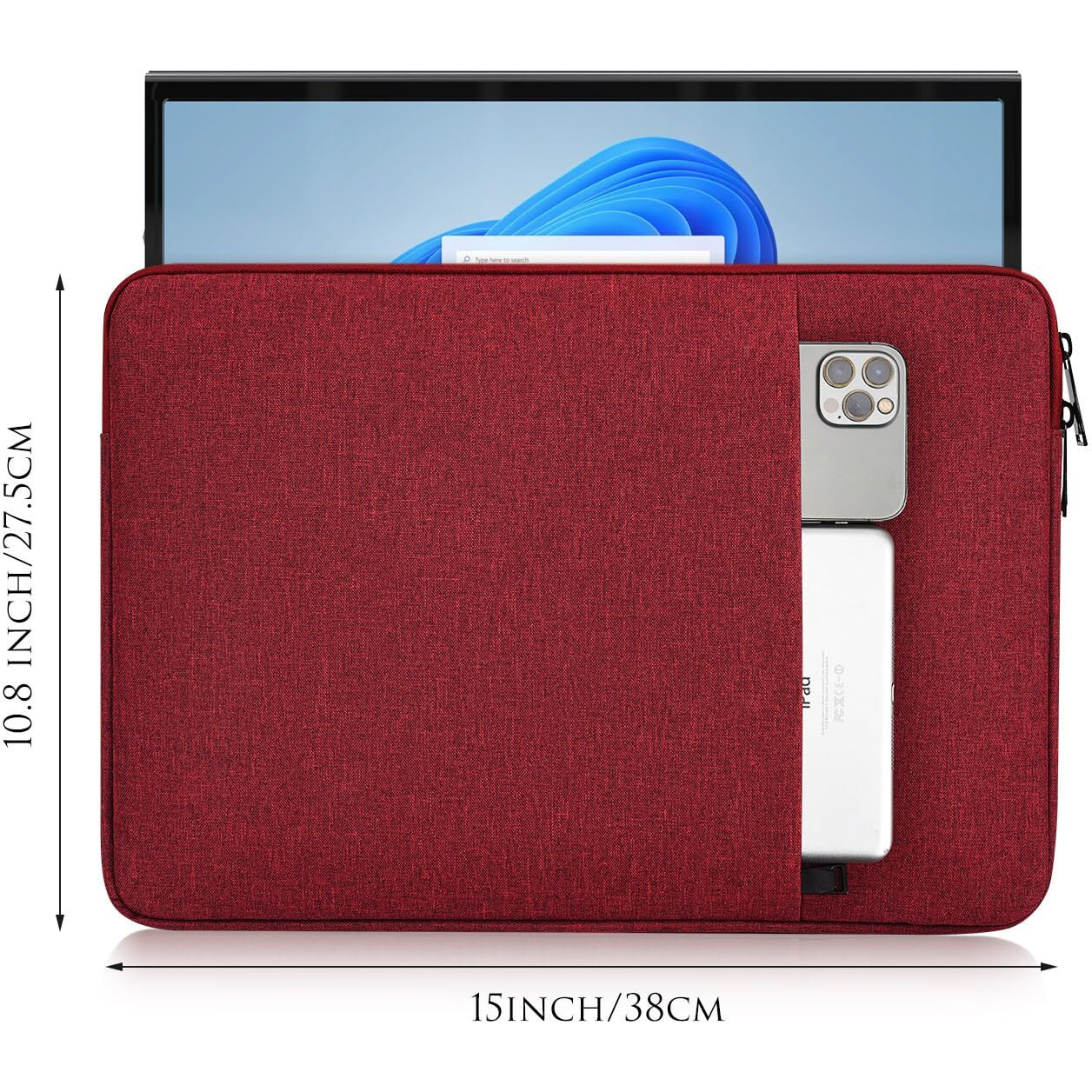 Portable Monitor Case 15.6 Inch  16.1 Inch Carrying Monitor Sleeve Bag For Innoview Arzopa Lepow Gtek Viewsonic Kyy Aoc 15.6"" Usb-C Portable Display Monitors  15"&quotX10.8"" Wine Red