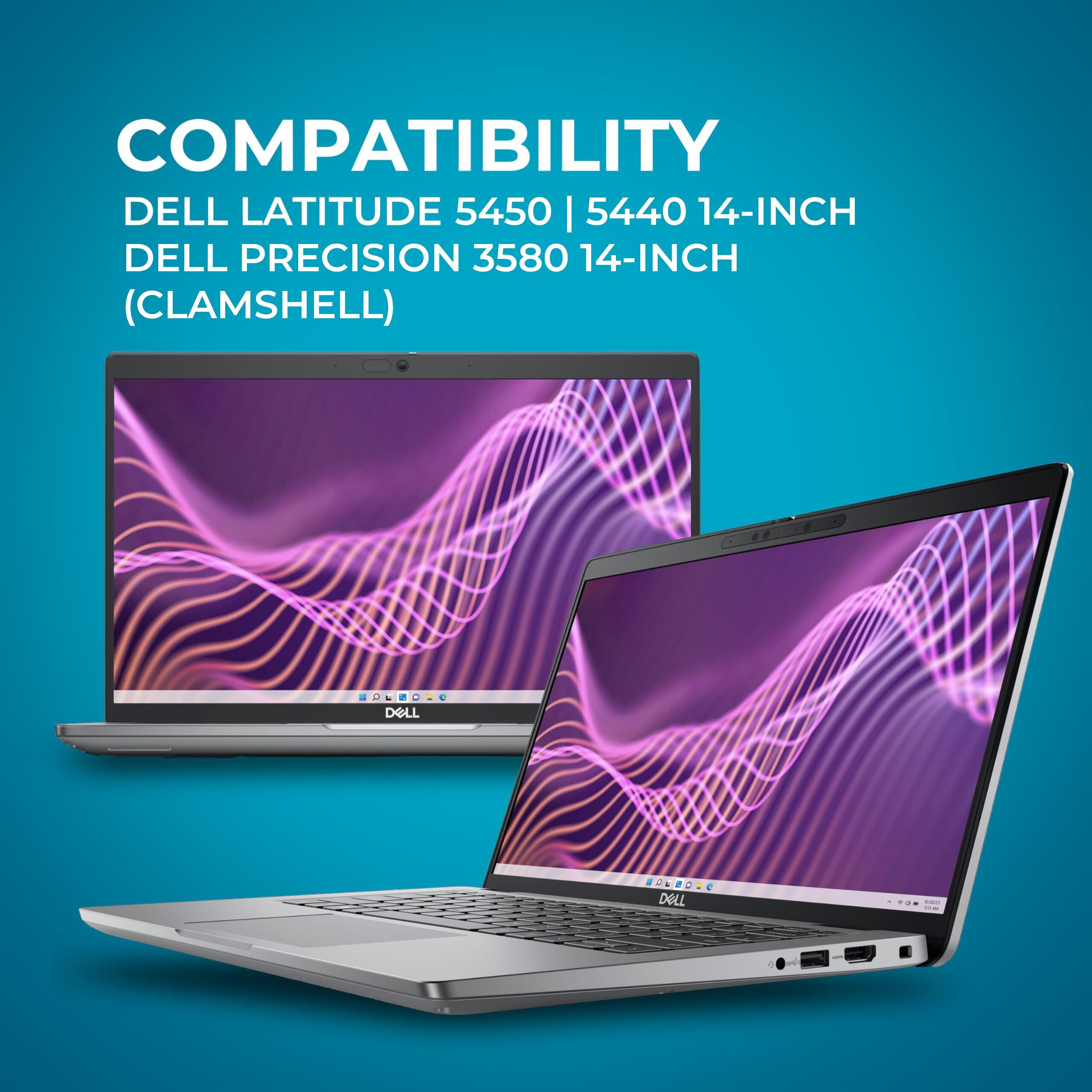 Gumdrop Droptech Hard Shell Laptop Case Fits Dell Latitude 5440 | Precision 3480 (Clamshell) Rugged Drop Tested Shockproof Reliable Device Protection For Office Travel Business And Professionals Black