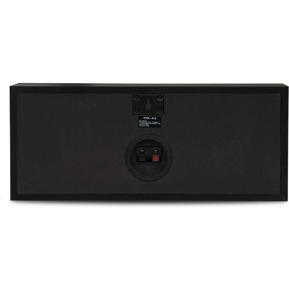 Acoustic Audio Psc-43 Dual 4"" 2-Way Center Channel Loudspeaker 150 Watt - Black Ash Finish