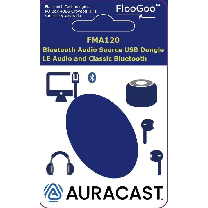 Floogoo Fma120 Bluetooth V5.4 Dual-Mode Dongle Supporting Aptx Lossless  Low Latency Gaming  Auracast  Le Audio  And Microsoft Team