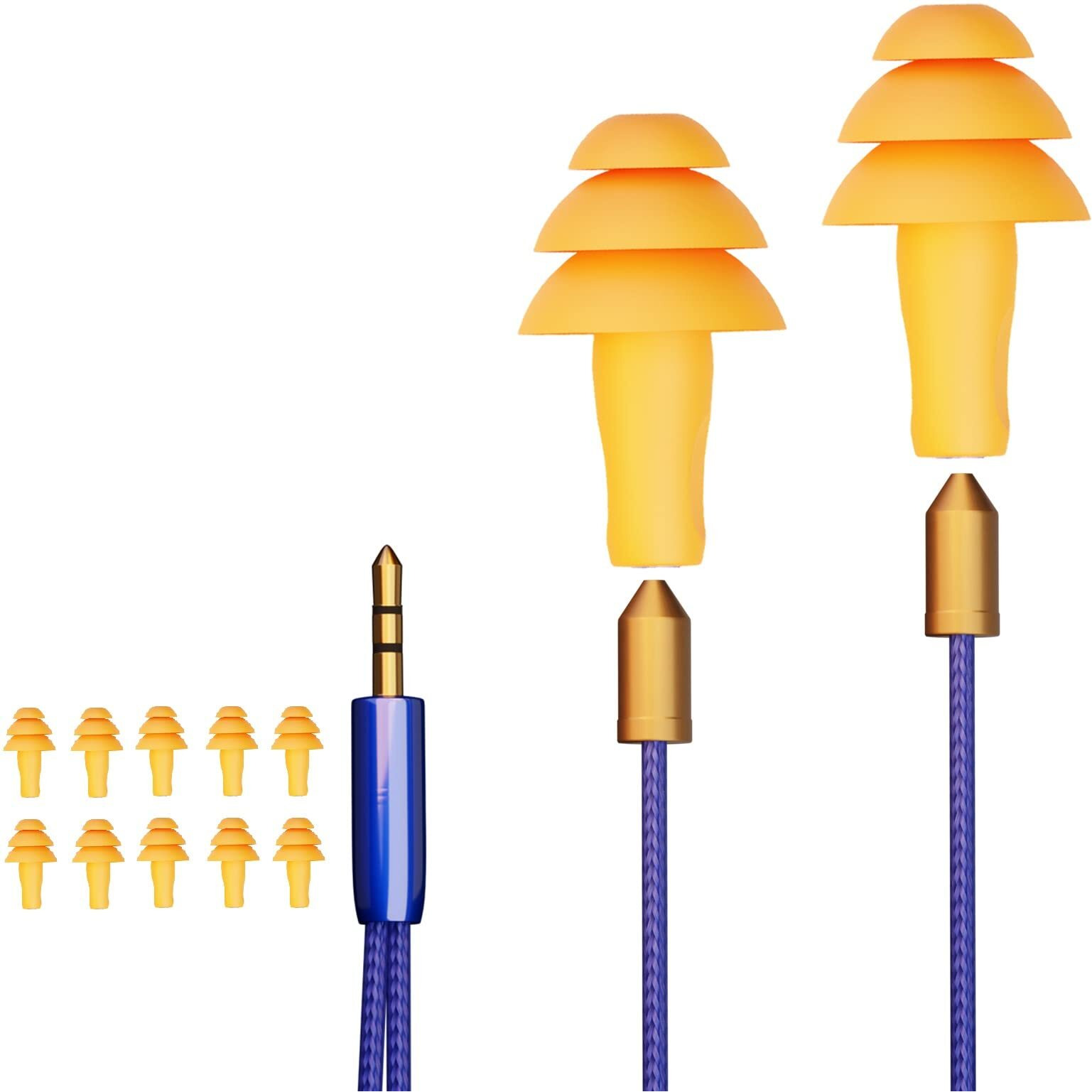 Work Earbuds Headphones  Cuzabe 10 Replacement Earbuds Wired In Ear Headphones For Work  Noise Cancelling Ear Plugs Earphones For Noise Reduction Motorcycle Riding Construction Work