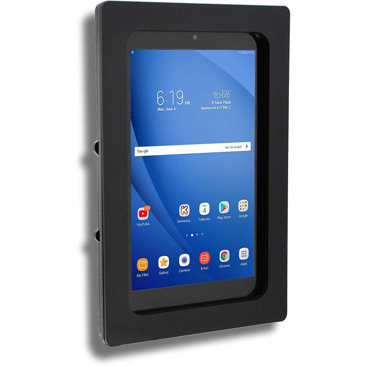 Tabcare Anti-Theft Acrylic Vesa Enclosure For Galaxy Tab A9 8.7 With Free Wall Mount Kit & 90-Degree Angle Usb C Cable (Tab A9  Black)