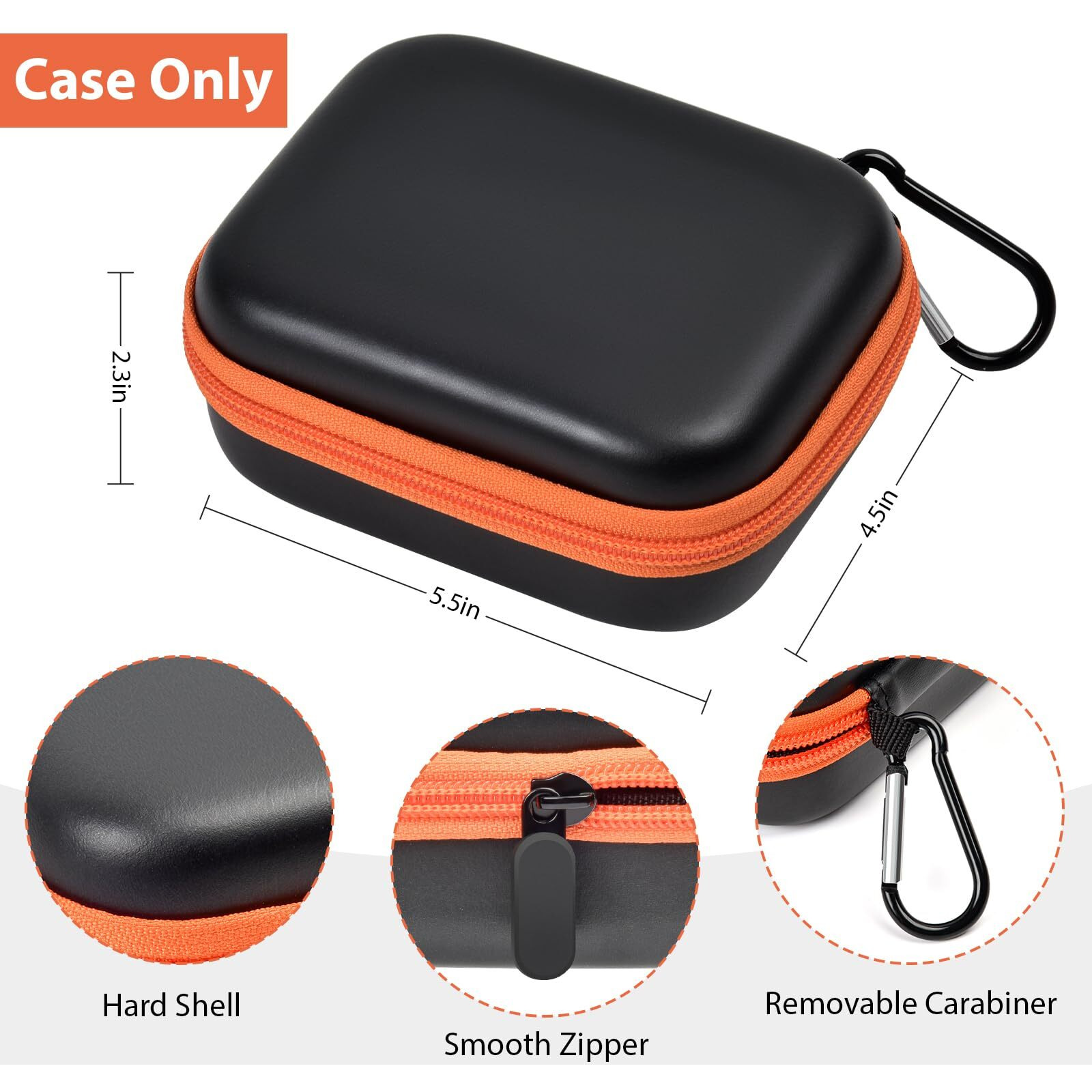 Againmore Hard Case Compatible With Garmin Inreach Mini 2/010-01879-00 Inreach Mini  Portable Satellite Communicator Storage Bag With Accessories Mesh Pocket For Camping & Hiking-Black (Box Only)