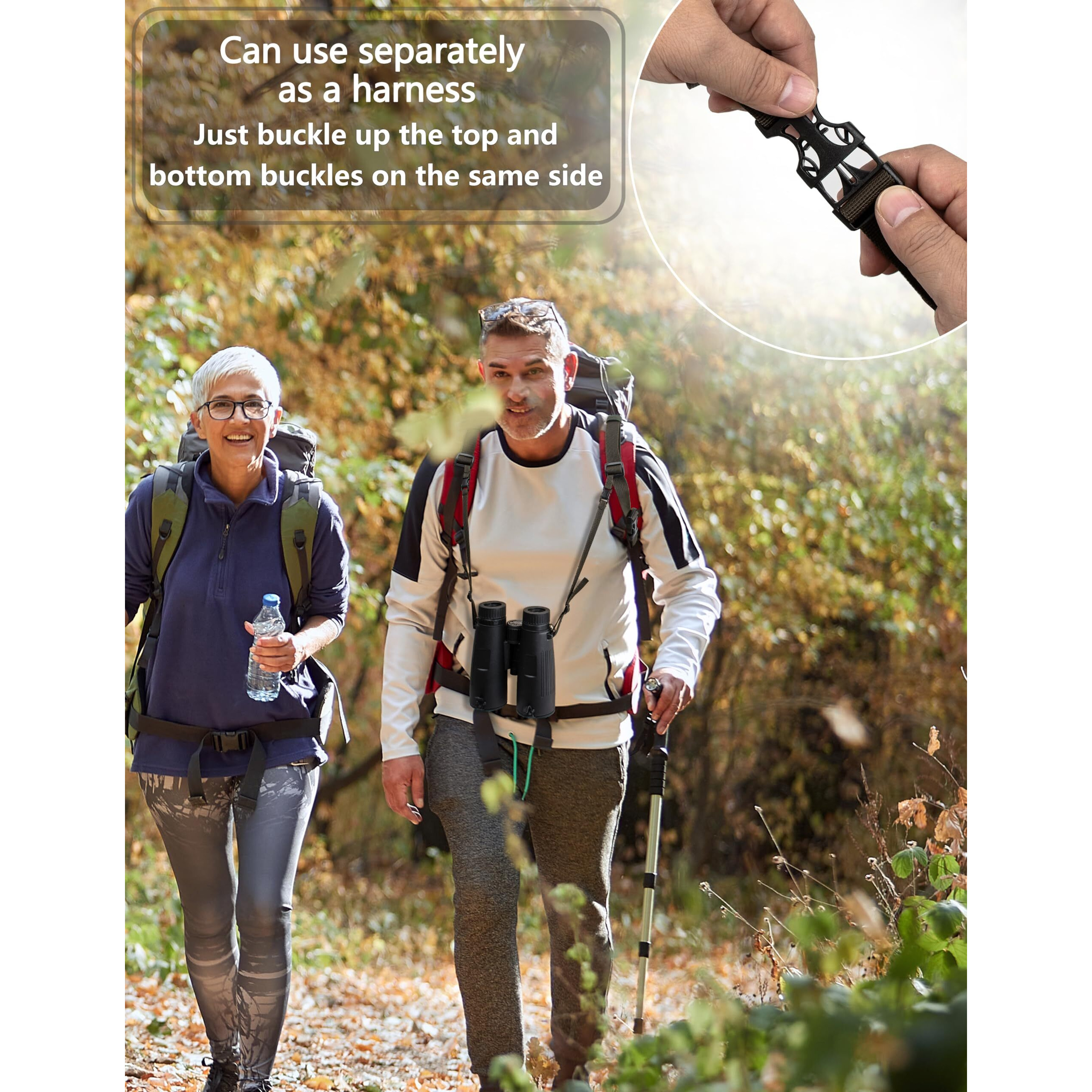 Wolfhunt Binocular Harness Chest Pack Magnetic Closure  Bino Case With Detachable Rangefinder Pouch  Camouflage Bino Bag With Adjustable Strap For Hunting  Field Observation