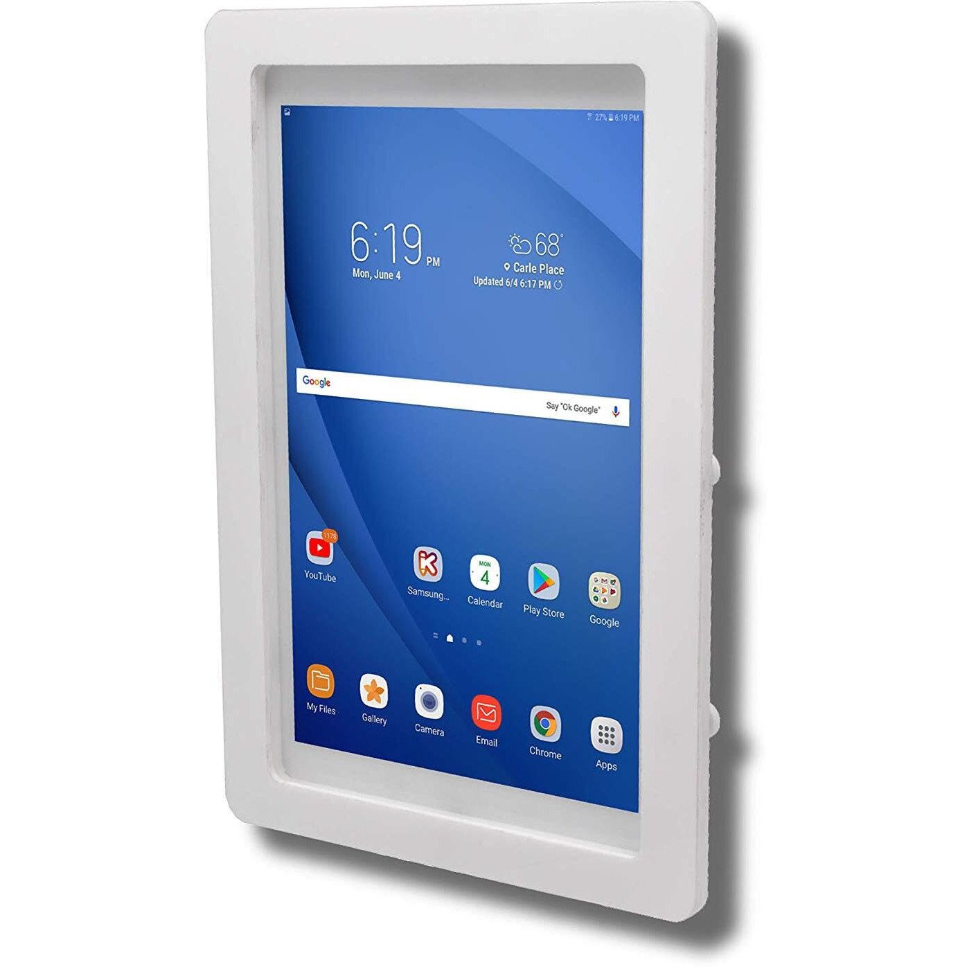 Tabcare Security Anti-Theft Acrylic Vesa Enclosure For Samsung Galaxy Tab S9 S8 S7 11  S9 Fe 10.9 With Wall Mount Kit (White  Tab S9 S8 S7 11)