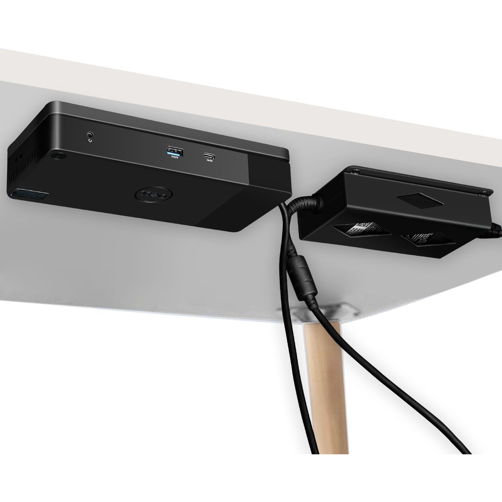 Under Desk Mount For Dell Wd19 / Wd19S / Wd19Tbs / Wd19Tb / Wd22Tb4 Dock + Power Bricks (For 180W And 130W)  Docking Station & Power Bricks Holder