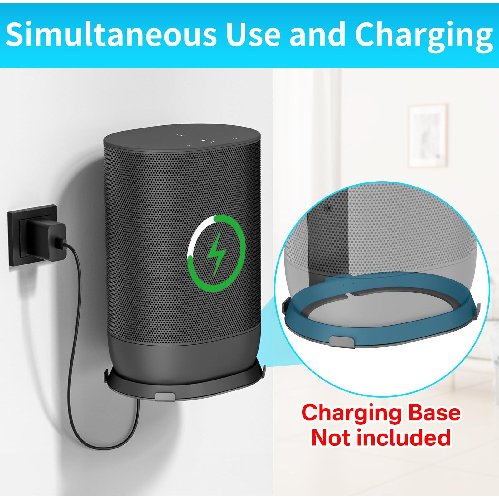 Yibracki Heavy-Duty Wall Mount Bracket For Sonos Move 2 And Move Mount Indoor/Outdoor Easy To Install Speaker Mount  Black