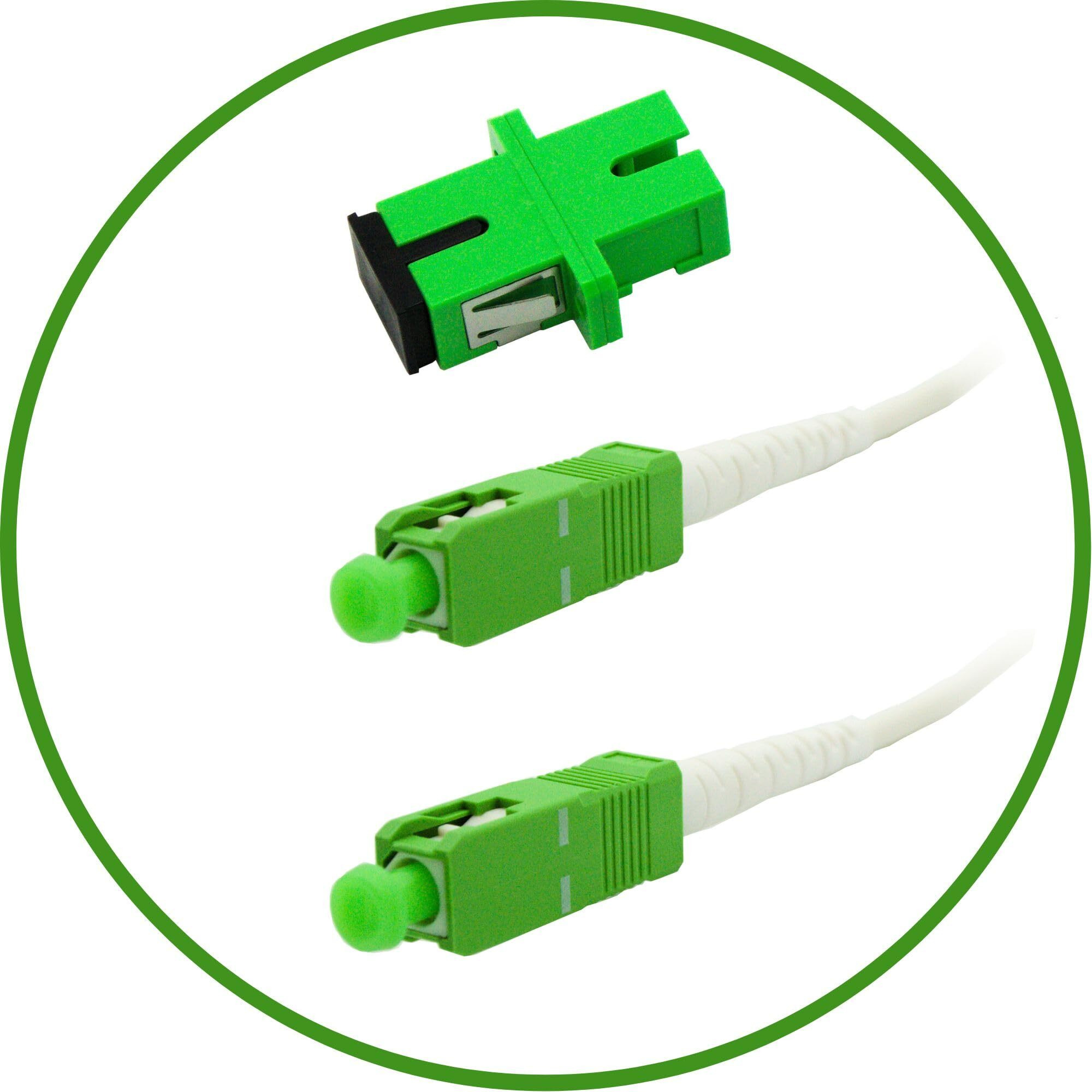 Fibershack - White Sc/Apc Fiber Optic Internet Cable 30Ft - 10M Scapc Simplex Single Mode Cable & Connector - Replacement Fiber Patch Cable & Optical Cable Extension For Residential Fiber Networks