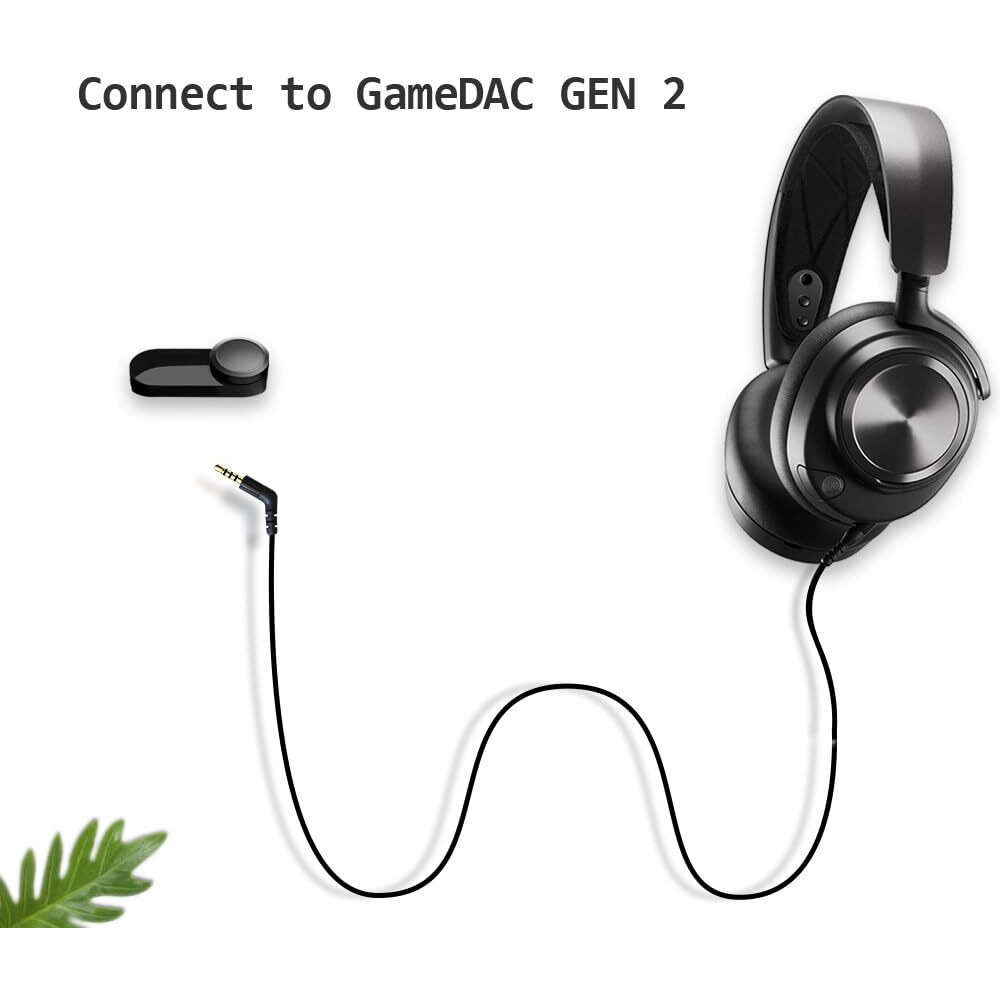 Mjkor Replacement Audio Cable Cord Compatible With Steelseries Arctis Nova 7  Arctis Nova Pro Gaming Headset (Black  Nylon Braided)