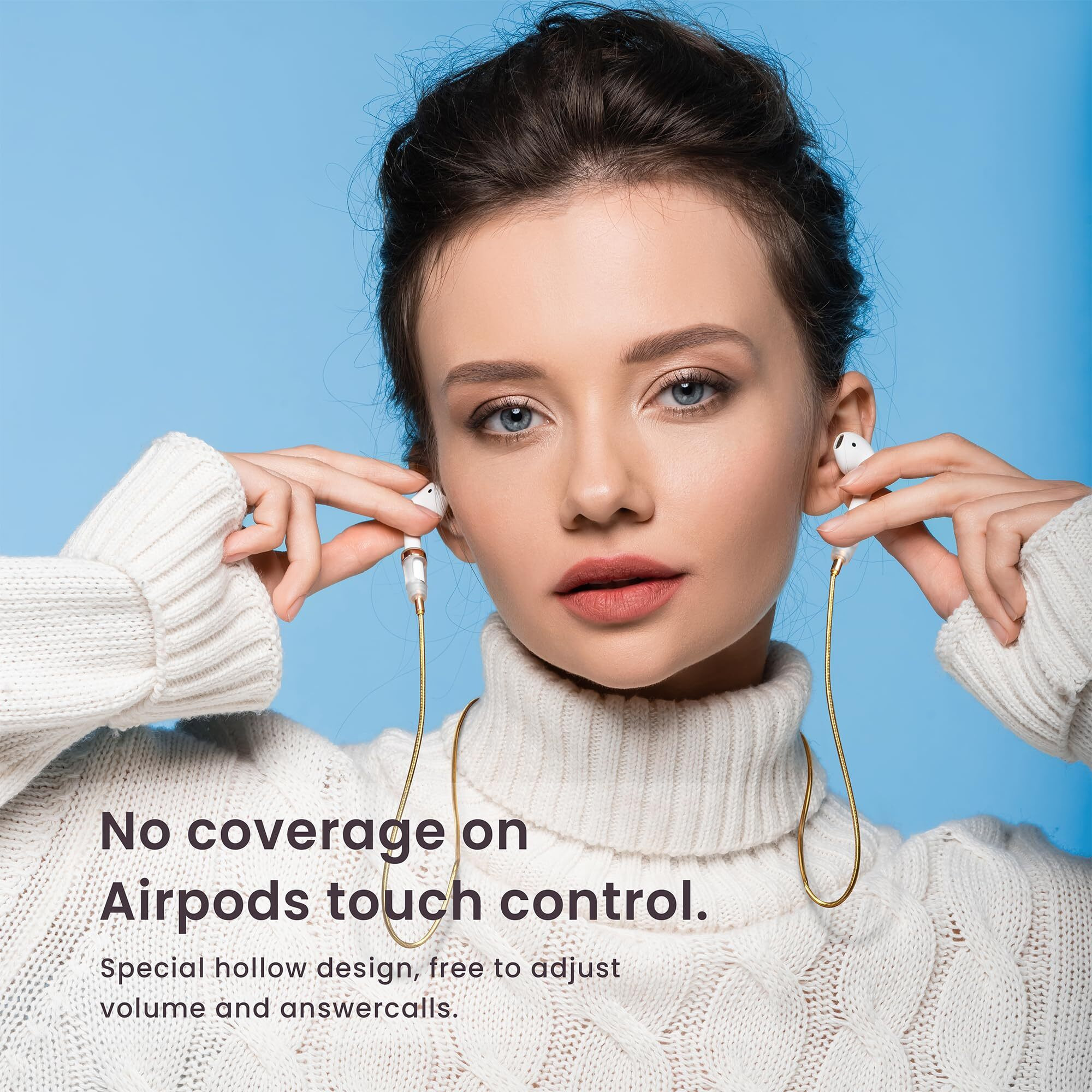 Lawonda Anti-Lost Neck Strap For Airpods  Strong Magnetic Necklace Holder String  Sports Lanyard For Headphone Compatible With Airpods 1&2/ Pro /3Rd /Pro 2 O Gold