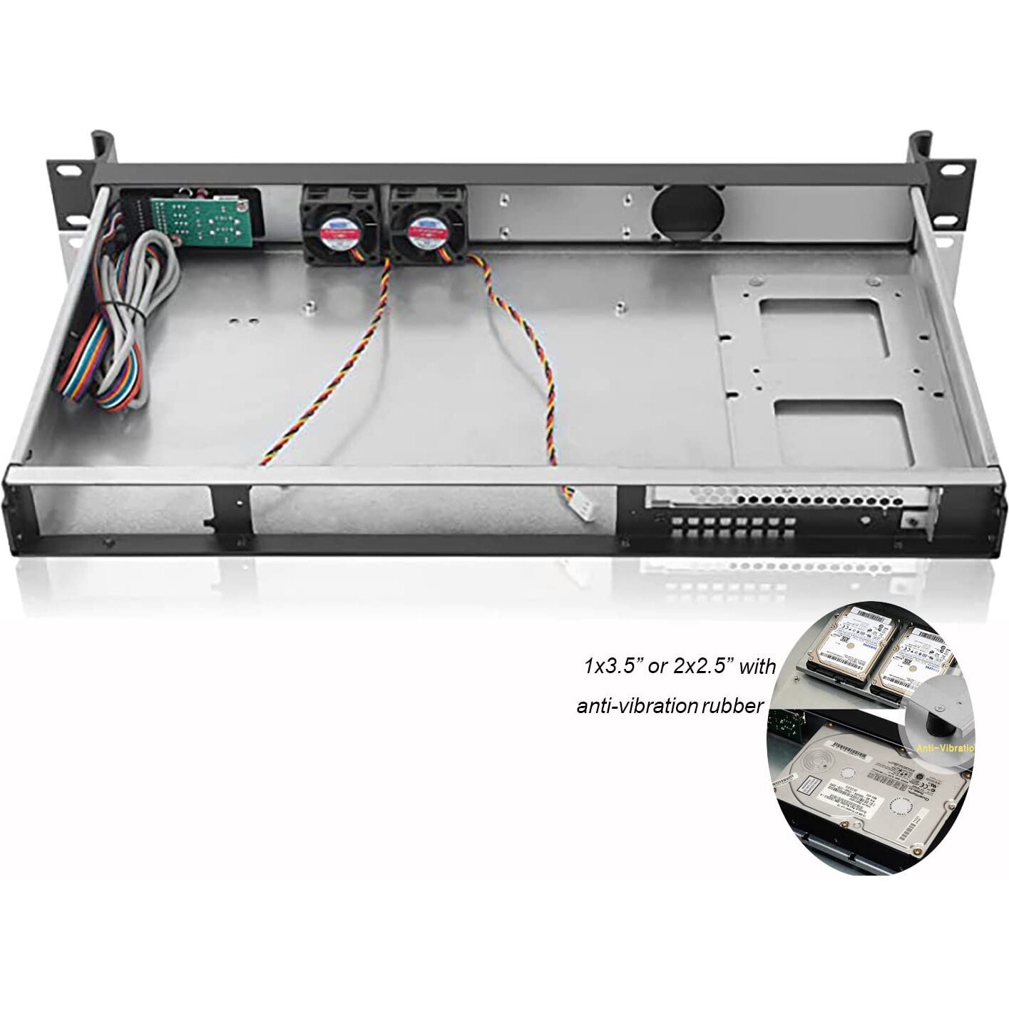 Rackchoice 1U Rackmount Server Chassis 9.84"" Depth Support Mini-Itx M/B Only