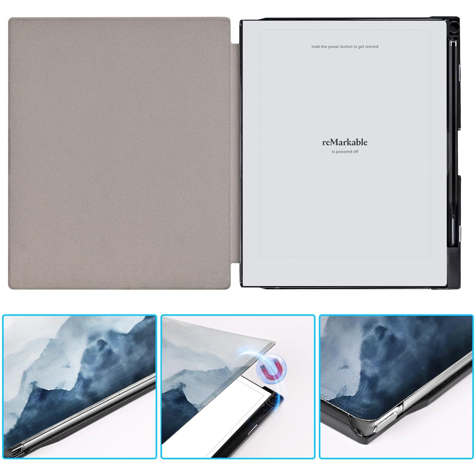 Qiofearth Case For Remarkable 2 Paper Tablet 10.3"" 2020 Released Slim Lightweight And Hard Back Shell Protective Cover With Built-In Pen Holder Comes With Remarkable 2 Pen Tips