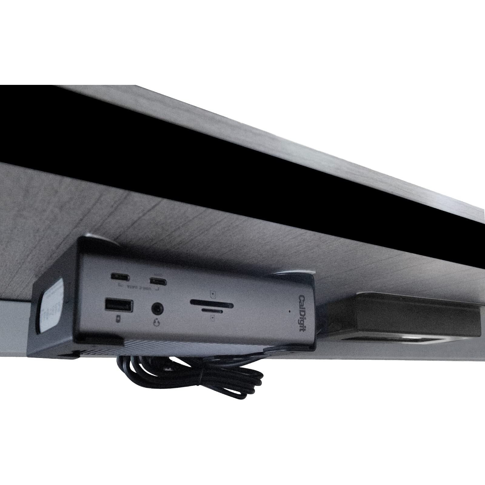 Under Desk Holder For Thunderbolt 4 Dock/Thunderbolt 3 Dock And Power Cable  Under Desk Iron Storage Rack For Ts4 / Ts3 Plus  No Drill  Easy Install With All Hardware Included