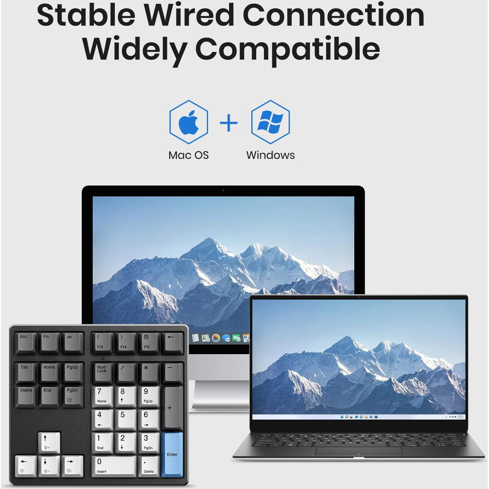 Kisnt Mechanical Number Pad  34 Key Hot Swappable Numpad With Gateron Switches Wired Usb Numeric Keypad With Pbt Keycaps White Backlit Keypad For Laptop  Mac  Pc Desktop (Blue Switch)