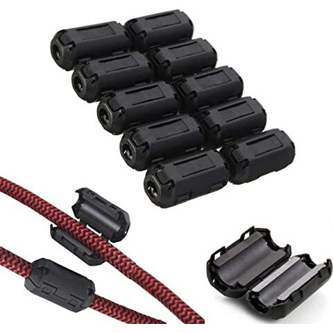 Clip-On Noise Filter Vskey [10Pcs 7.0Mm] Anti-Interference High-Frequency Ferrite Core Choke Clip For Speakers Video Radio Amplifier Home Audio Device Noise Suppressor (0.275 Inch Inner Diameter)