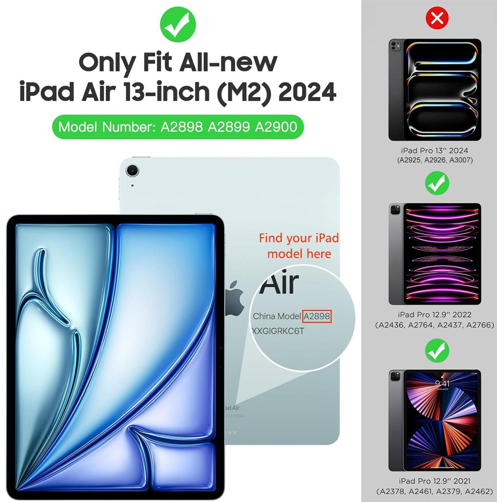 Moko For Ipad Air 13 Inch M2 Case 2024/ Ipad Pro 12.9 Case (6Th/5Th Gen 2022/2021) With Pen Holder  Smart Protective Cover For Ipad Air 13 Inch With Back Trifold Stand  Auto Wake/Sleep Purple Lavender