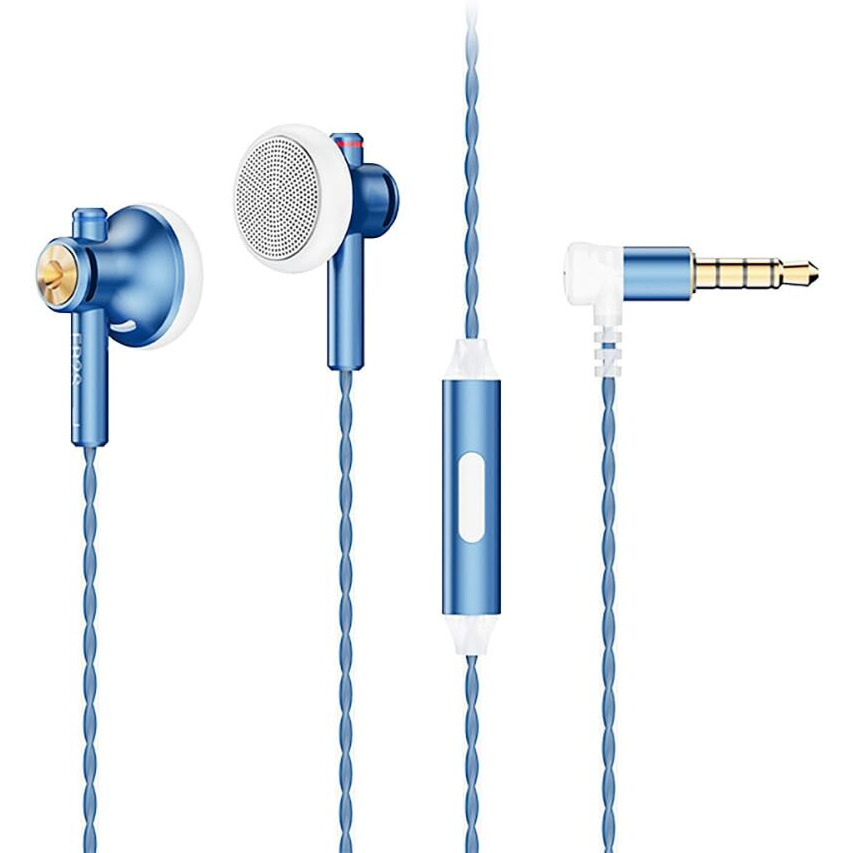 Eb2S Pro Flat Head Earbuds  Wired Earbuds With 15.4Mm Lcp Dynamic Driver  Balanced Iem Hearphones Wired With Mic  Silver-Plated Occ Braided Cable  Aluminium Shell For Superior Bass And Stereo Sound