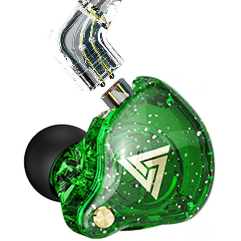 Cnwujass Qkz Ak6 Pro Wired Earphone  11Mm Strong Magnetic Dynamic Headphone  Sports Running Earbuds  In Ear Dj Music Headset With Microphone (Green)