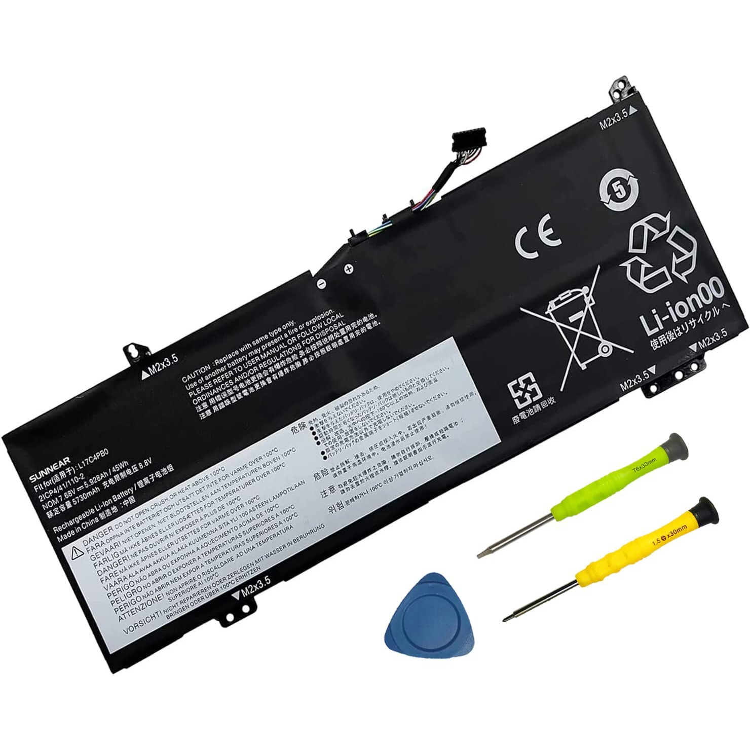 Sunnear L17C4Pb0 Battery For Lenovo Flex 6-14Ikb 6-14Arr Ideapad 530S-14Arr 530S-14Ikb 530S-15Ikb Yoga 530-14Arr 530-14Ikb Xiaoxin Air 14Ikbr 15Ikbr 15Arr 15Iwl Series L17M4Pb0 L17C4Pb2 5B10Q16066