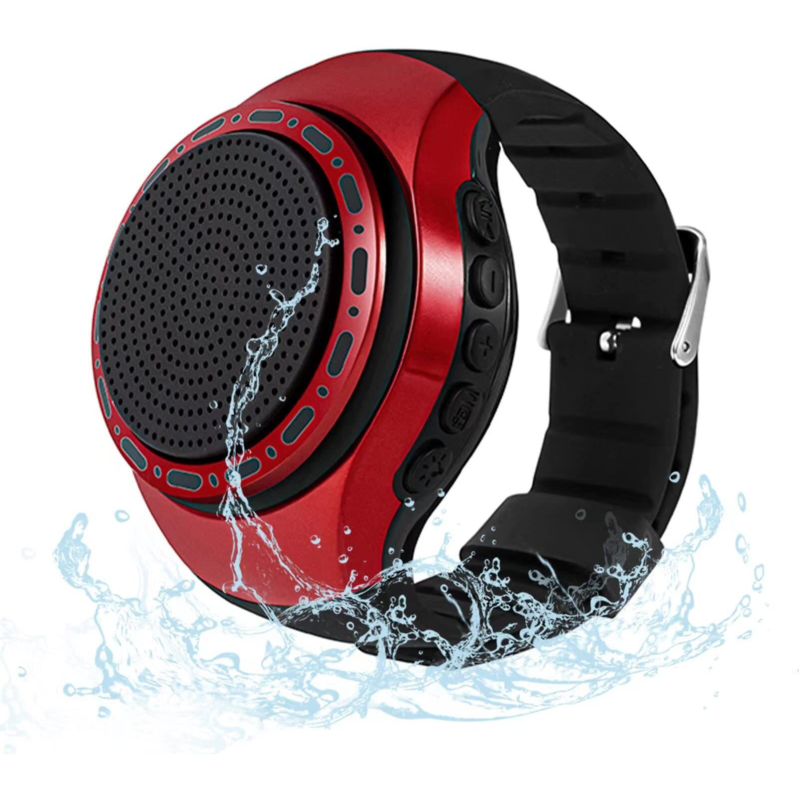 Oridecor Wireless Wearable Waterproof Wrist Portable Bluetooth Speaker Watch With Multi Function Fm Radio & Mp3 Player & Tws & Selfie & Ultra Long Standby Time For Running  Hiking  Riding(Red)